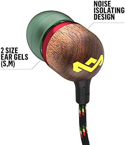 Ausinės Marley | Earbuds | Smile Jamaica | su laidu | į ausis įkišamos | Mikrofonas | Rasta