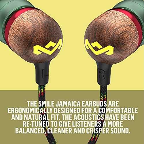 Ausinės Marley | Earbuds | Smile Jamaica | su laidu | į ausis įkišamos | Mikrofonas | Rasta
