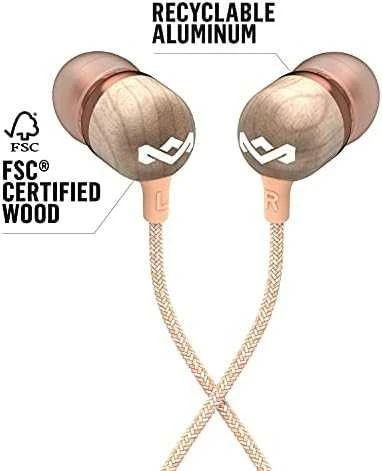 Ausinės Marley Earbuds Smile Jamaica, su mikrofonu, vario spalvos