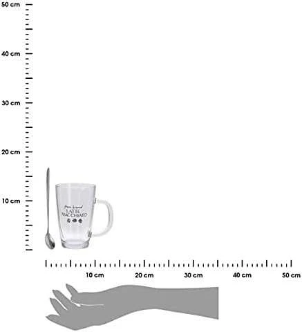Excellent Houseware Stiklinės kavos latte su šaukštais 300 ml 2 vnt.