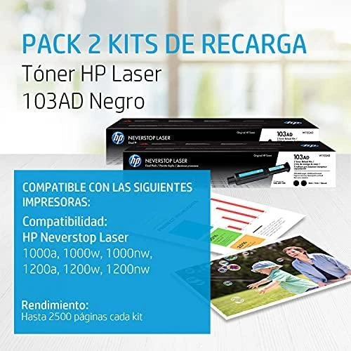 Hewlett Packard (HP) HP 103AD „Neverstop“ tonerio papildymo rinkinys, 2 vnt.