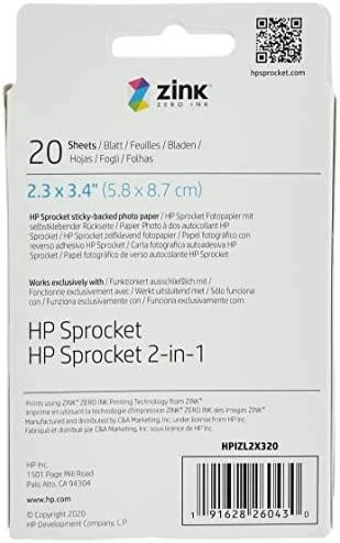 HP Sprocket 2,3x3,4'' - papier do drukarki HP SPROCKET SELECT/PLUS - 20 vnt.