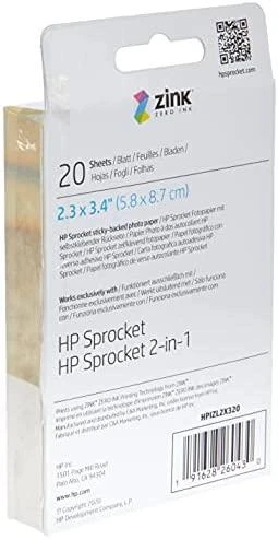 HP Sprocket 2,3x3,4'' - papier do drukarki HP SPROCKET SELECT/PLUS - 20 vnt.