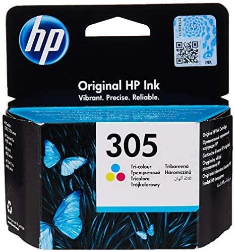Hewlett Packard (HP) HP 305 trispalvės rašalo kasetės, 100 puslapių, skirtos HP DeskJet 2300, 2710, 2720, Plus 4100