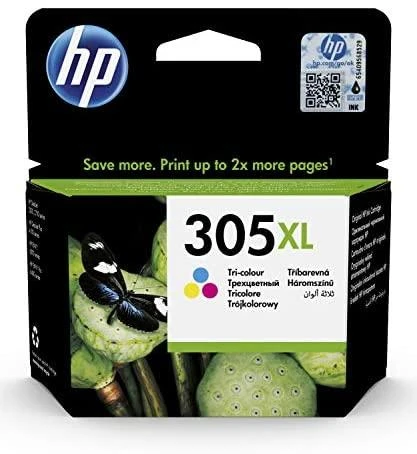 Hewlett Packard (HP) HP 305XL didelio našumo trijų spalvų rašalo kasetė, 200 puslapių, skirta HP DeskJet 2300, 2710, 2720, Plus 4100