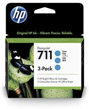 Hewlett Packard (HP) HP nr.711 Cyan Ink Cartridge 29 ml 3 pak