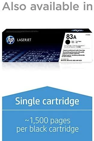 Hewlett Packard (HP) HP 83A 2-pack juodas dažų kasetė, skirta LaserJet M201, M125, M127, M225 (1 500 puslapių)