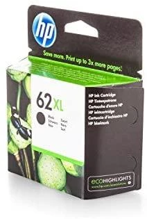 Hewlett Packard (HP) HP 62XL ink cartridge, juodas