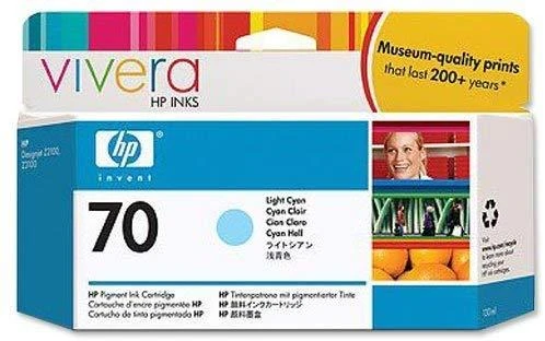 Hewlett Packard (HP) HP nr.70 Rašalo krepšelis. Šviesiai žalsvai mėlyna su Vivera rašalu (130 ml)