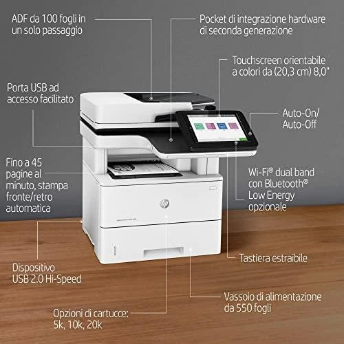 Hewlett Packard (HP) HP LaserJet Enterprise MFP M528dn AIO All-in-One Spausdintuvas - A4 Mono lazerinis, Spausdinimas/Kopijavimas/Dual-Side Scan/Faksas pasirinktinai, Automatinis dokumentų tiektuvas, Auto-Duplex, LAN, 43ppm, 2000-7500 pages per mėnesį (pakeičia M527dn)