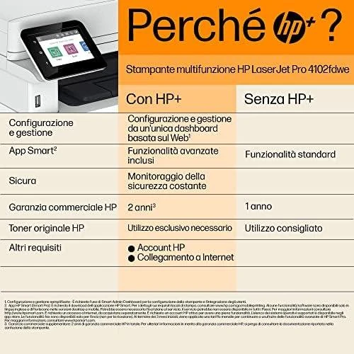 Spausdintuvas Hewlett Packard (HP) HP LaserJet Pro MFP 4102fdw MFP Mono lazerinis A4 38 psl./min. Kopijavimas 40 psl./min. Spausdinimas 350 lapų LAN „Wi-Fi“ USB „Bluetooth“ USB