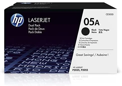 Hewlett Packard (HP) HP CE505D No.05A Dual Pack Juodas kasetė (CE505D)