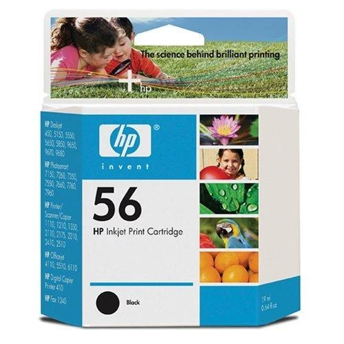 Hewlett Packard (HP) HP 56 Juodas rašalo kasetė, 450 puslapių, skirta HP DeskJet 450, 5652, 5150, 5850, 7150, Officejet 6110