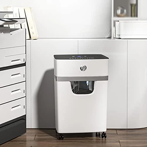 Popieriaus Smulkintuvas - HP Oneshred 10MC, Mikro Pjaustymas, P-5, 10 Kortelių, 20 L, Šviesiai Pilkas