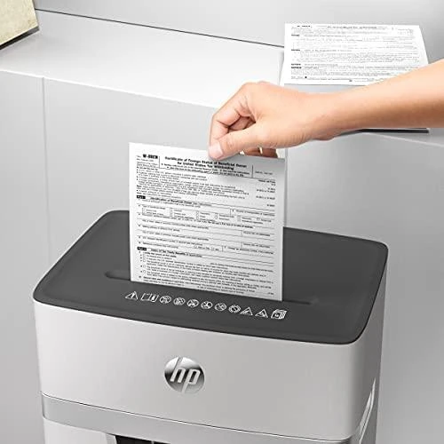 Popieriaus Smulkintuvas - HP Oneshred 10MC, Mikro Pjaustymas, P-5, 10 Kortelių, 20 L, Šviesiai Pilkas