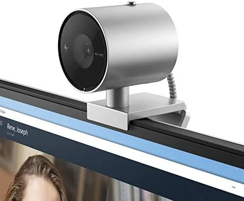 Hewlett Packard (HP) HP 950 4K UHD žiniatinklio kamera / USB / privatumas / automatinis fokusavimas, AI automatinis kadravimas / mikrofonas / Sidabrinis / 1 metai