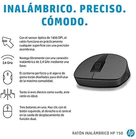 Hewlett Packard (HP) HP 150 Belaidė pelė - Juodas