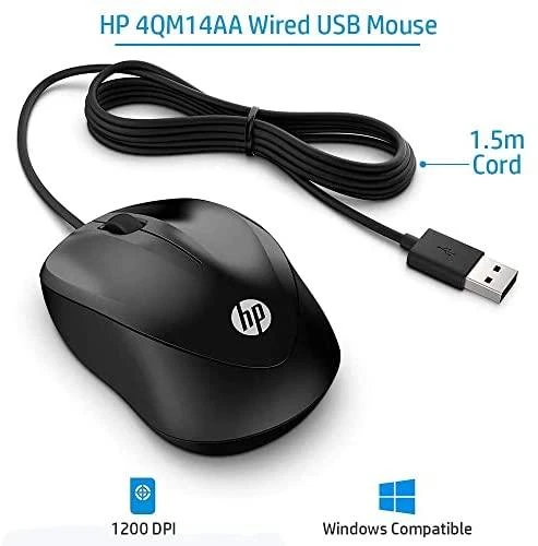 Hewlett Packard (HP) HP 1000 USB Pelė su laidu - Juodas