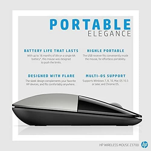Hewlett Packard (HP) HP Z3700 Belaidė pelė - Sidabrinis