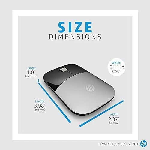 Hewlett Packard (HP) HP Z3700 Belaidė pelė - Sidabrinis