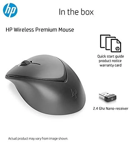 Hewlett Packard (HP) HP Wireless Premium Comfort Pelė, Fingerprint resistant - Juodas