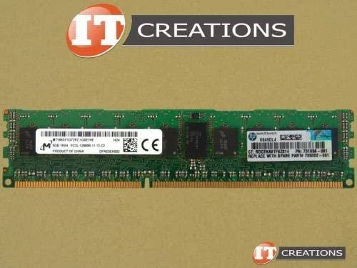 HP 8GB PC3L serverio atmintinė, viršutinis brėžinys