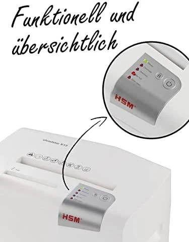HSM 1057121 HSM Shredstar X13 - skersinis pjūvis 4,0x37mm / 13 lapų 80 g / 23 l šiukšliadėžė / P-4