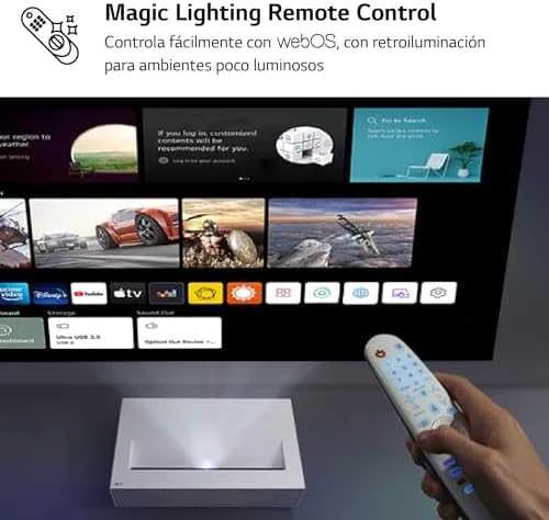 Projektorius - LG CineBeam HU715QW 4K UHD 2500 ANSI liumenų ultra trumpas atstumas