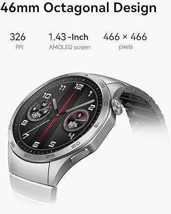 Išmanusis laikrodis Huawei Watch GT 4 Active (46 mm), Nerūdijančio plieno korpusas su austu žalios spalvos kompoziciniu dirželiu