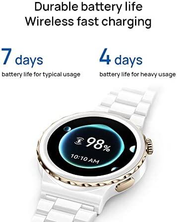 Išmanusis laikrodis Huawei Watch GT 3 Pro, Baltos spalvos korpusas su baltu odiniu dirželiu