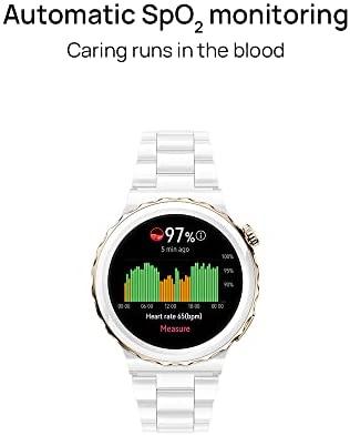 Išmanusis laikrodis Huawei Watch GT 3 Pro, Baltos spalvos korpusas su baltu odiniu dirželiu