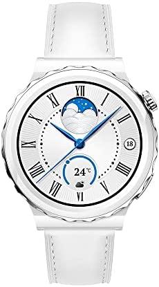 Išmanusis laikrodis Huawei Watch GT 3 Pro, Baltos spalvos korpusas su baltu odiniu dirželiu