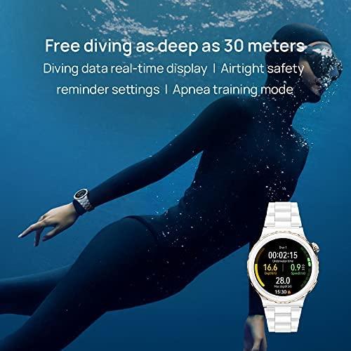 Išmanusis laikrodis Huawei Watch GT 3 Pro, Baltos spalvos korpusas su baltu odiniu dirželiu