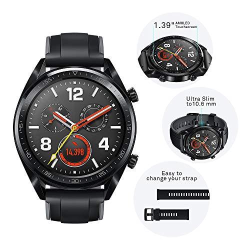 Išmanusis laikrodis Huawei Watch GT, Juodas su silikoniniu juodos spalvos  dirželiu | Varle.lt