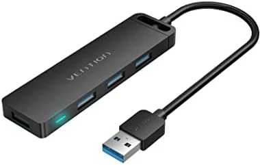 Vention USB2.0 to USB2.0 x 4 Hub su maitinimo šaltiniu Juodas 0,15m