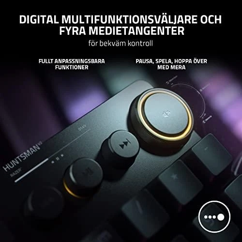 Razer Huntsman V2 Optinė Klaviatūra žaidimams RGB LED pašvietimas, Nordic išdėstymas, Linear Red Switch