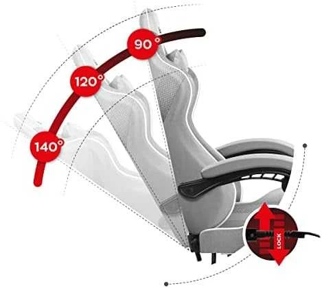 Žaidimų kėdė Huzaro Force 4.7, Baltos/Pilkos spalvos