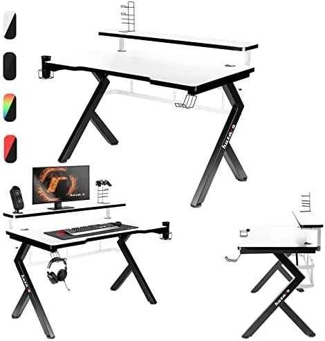 Žaidimų stalas Huzaro Hero 5.0, Juodos/Baltos spalvos