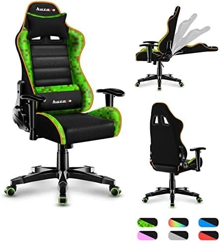Žaidimų kėdė vaikams Huzaro Ranger 6.0, Juodos/Žalios spalvos