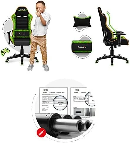 Žaidimų kėdė vaikams Huzaro Ranger 6.0, Juodos/Žalios spalvos