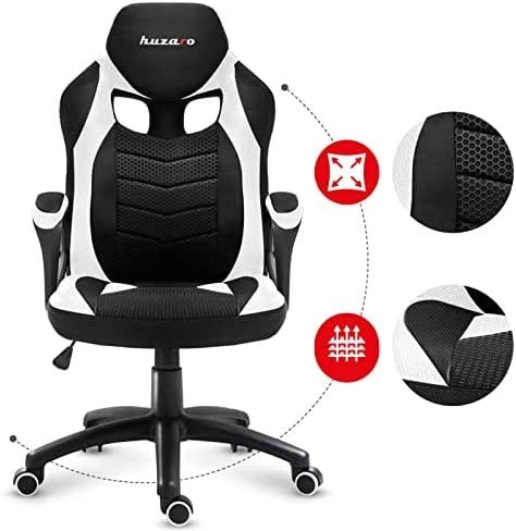 Žaidimų kėdė Huzaro Force 2.5 Mesh, Baltos spalvos