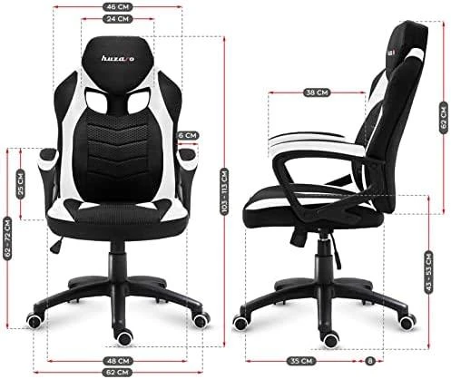 Žaidimų kėdė Huzaro Force 2.5 Mesh, Baltos spalvos