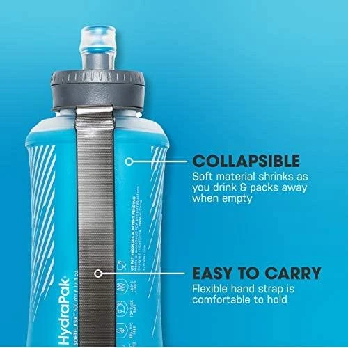 Hydrapak Sulankstoma gertuvė HydraPack Softflask 500 - Malibu Mėlyna