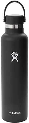 Gertuvė Hydro Flask Standard Mouth Flex šiaudelio formos vandens buteliukas, 700 ml – Juodas