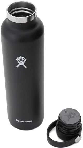 Gertuvė Hydro Flask Standard Mouth Flex šiaudelio formos vandens buteliukas, 700 ml – Juodas