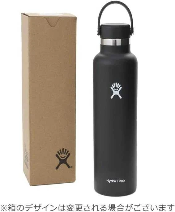 Gertuvė Hydro Flask Standard Mouth Flex šiaudelio formos vandens buteliukas, 700 ml – Juodas