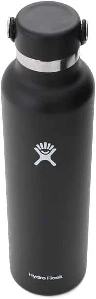 Gertuvė Hydro Flask Standard Mouth Flex šiaudelio formos vandens buteliukas, 700 ml – Juodas