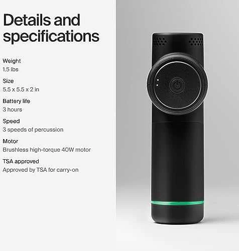 Masažo pistoletas Hyperice Hypervolt GO 2, Juodas