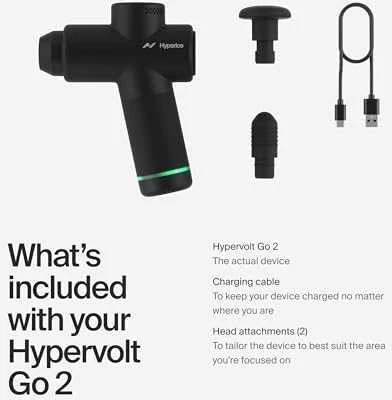 Masažo pistoletas Hyperice Hypervolt GO 2, Juodas