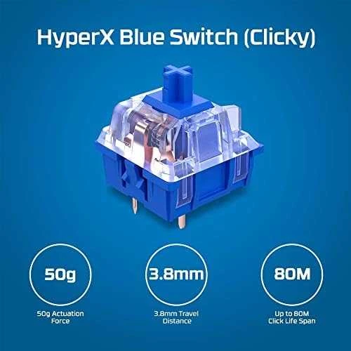 HyperX Alloy Origins Core PBT HX Mėlyna - mechaninė žaidimų klaviatūra